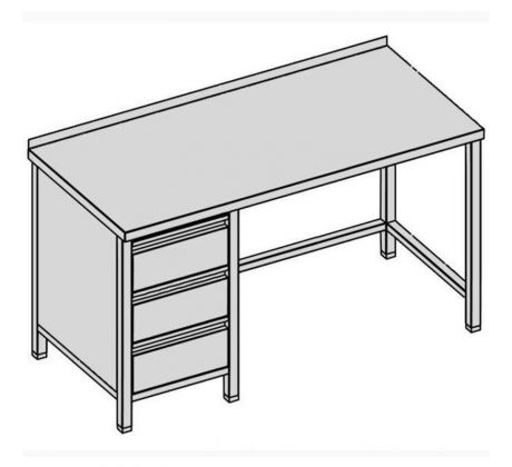 Pracovný stôl s tromi zásuvkami 220x80