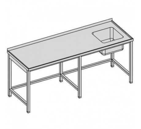 Umývací stôl s jedným drezom/dlhý 230x80