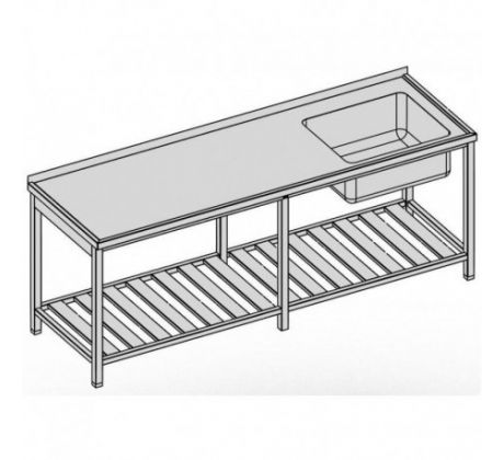 Umývací stôl s vaňou a roštom /dlhý 230x80