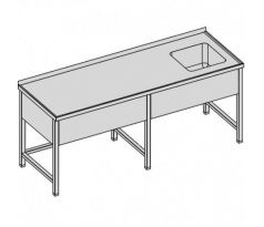 Umývací stôl s krytým drezom/dlhý 230x80