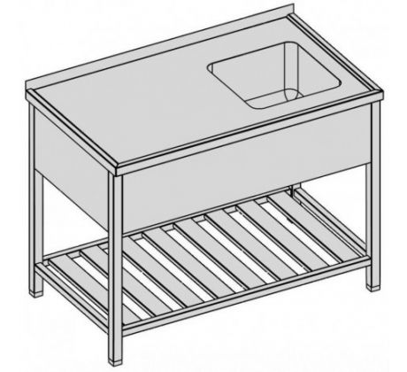 Umývací stôl s krytým drezom a roštom 170x70