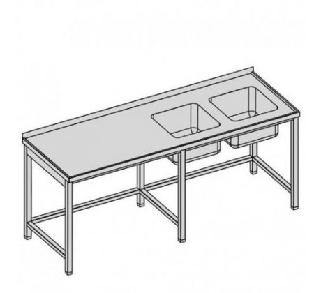 Umývací stôl dvojdrezový/dlhý 210x60