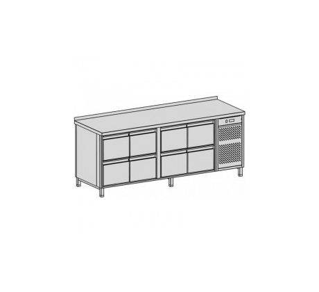 Chladiaci pult na gastronádoby 2xGN1/1, 6xGN1/1