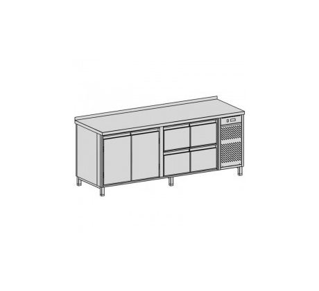 Chladiaci pult na gastronádoby 4xzásuvka GN1/1