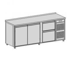 Chladiaci pult na nápoje, 2 zásuvky 2x dvere, 660 l