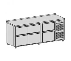 Chladiaci pult na nápoje, 6 zásuviek, 660 l