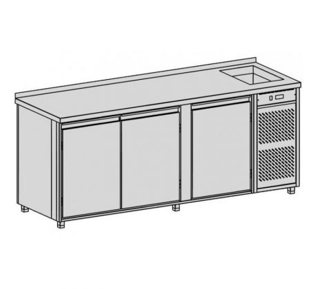 Chladiaci pult s vaňou 660 l