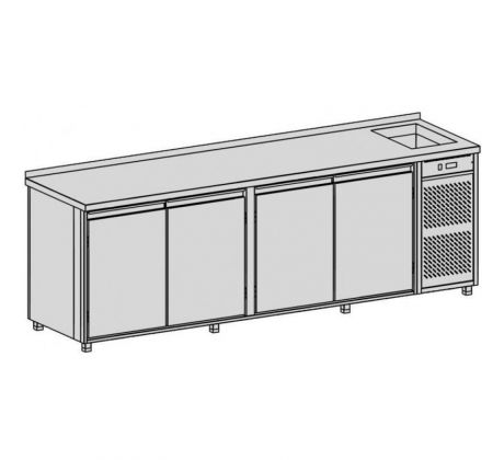 Chladiaci pult s vaňou 869 l